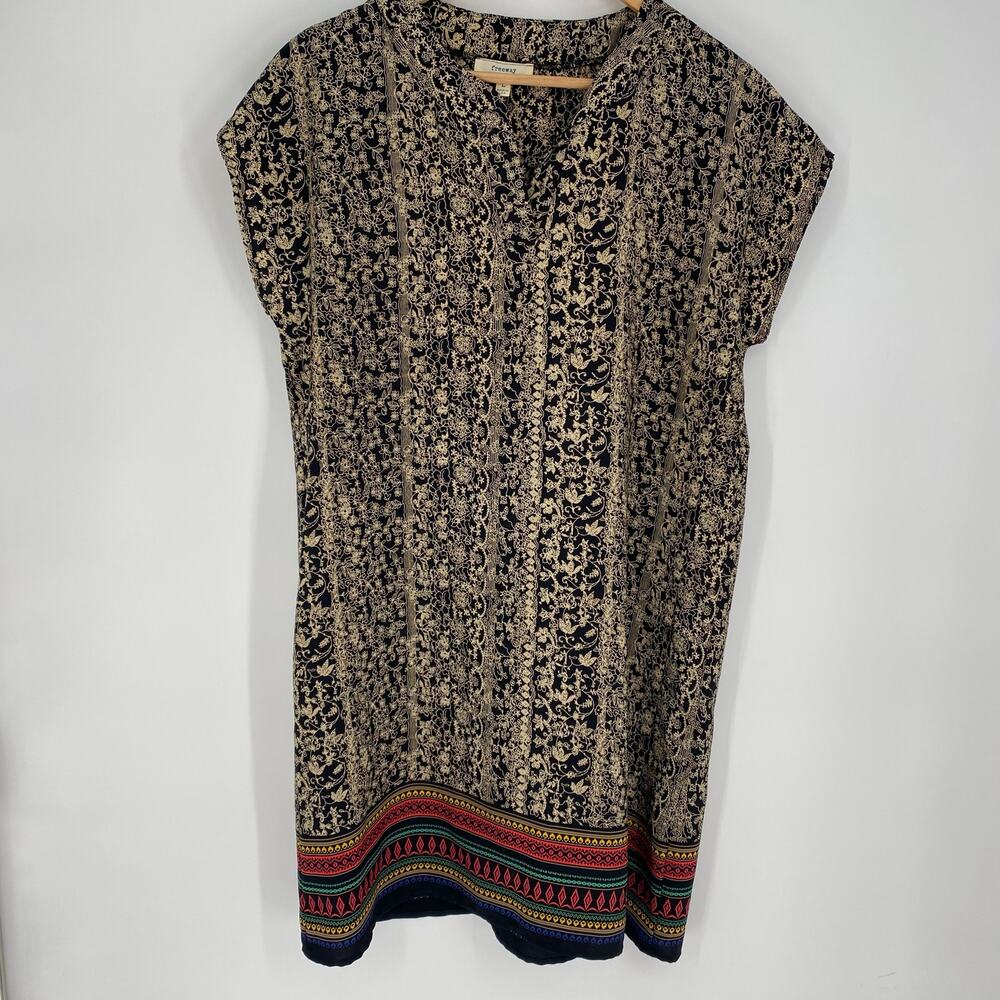 Freeway‎ Dress Woman’s Large Shift Black Floral Print Made In The USA Bohemian
